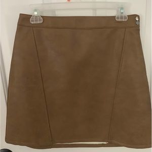 Tan Leather Zara Pencil Skirt